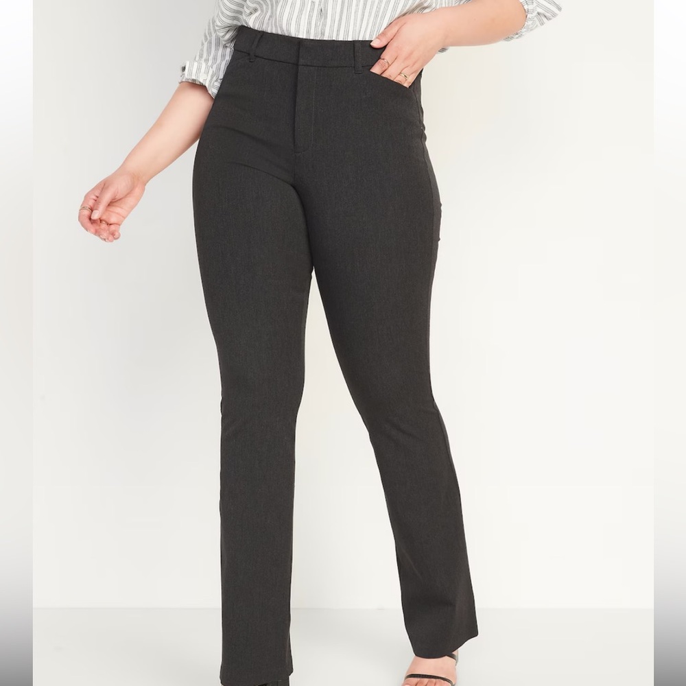 Old Navy Gray High Rise Pixie Flare Pants